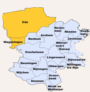Kaart Gelderland.